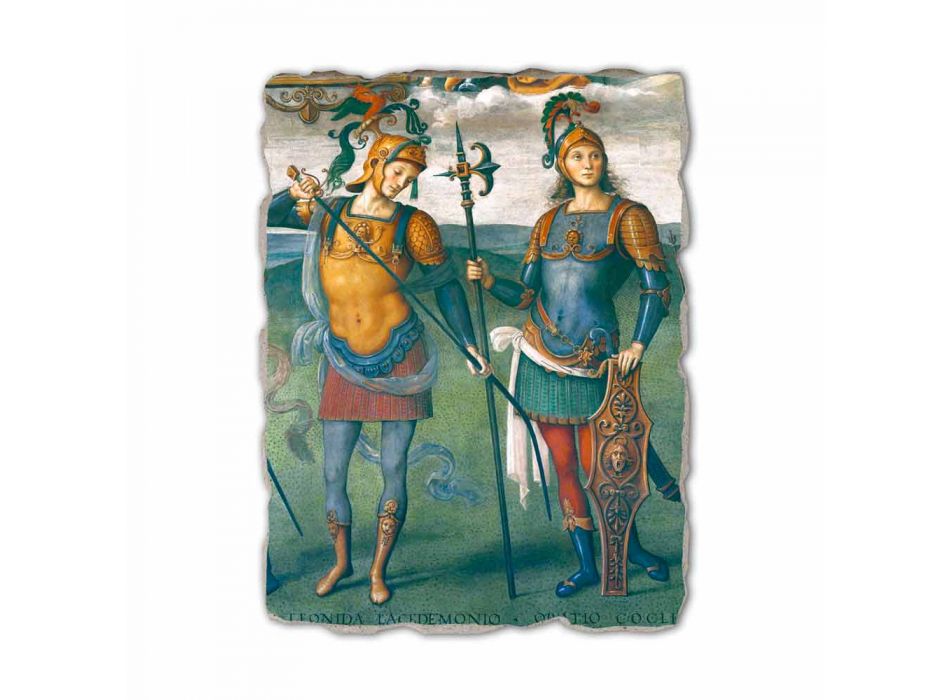 Perugino freska „The Fortress, Temperance a šest Hrdinové starověku“ Viadurini