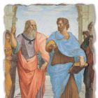 Raffaello Sanzio freska &quot;School of Athens&quot; část. Plato a Artistotele Viadurini