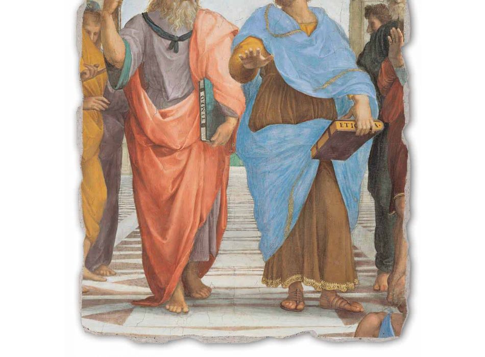 Raffaello Sanzio freska &quot;School of Athens&quot; část. Plato a Artistotele