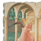 Beato Angelico Fresco rozmnožování „Zvěstování“ ruční Viadurini