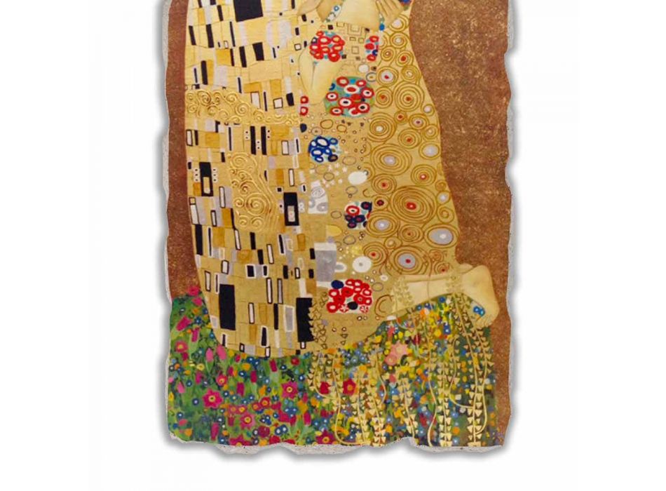 Fresco reprodukce vyrobeny v Itálii Gustava Klimta „Polibek“ Viadurini