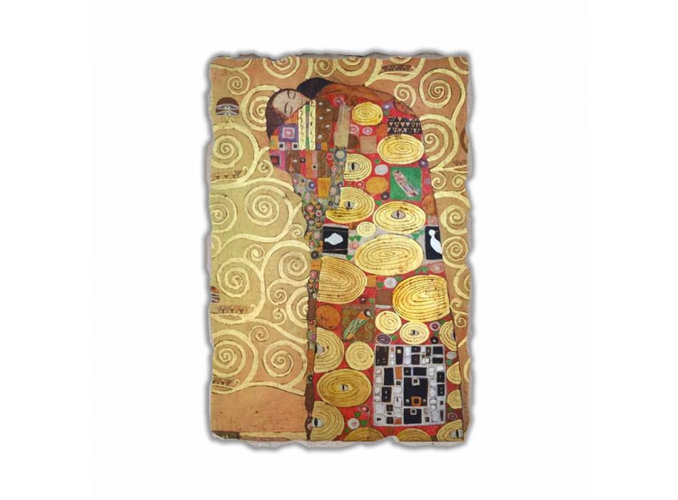 Fresco reprodukce vyrobeny v Itálii Gustava Klimta „objetí“ Viadurini