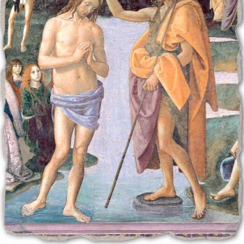 Fresco rozmnožování Perugino „Křest Krista“