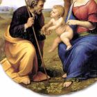 Fresco rozmnožování Raffaello Sanzio „Svatá rodina s palmou“ Viadurini