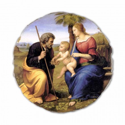 Fresco rozmnožování Raffaello Sanzio „Svatá rodina s palmou“ Viadurini