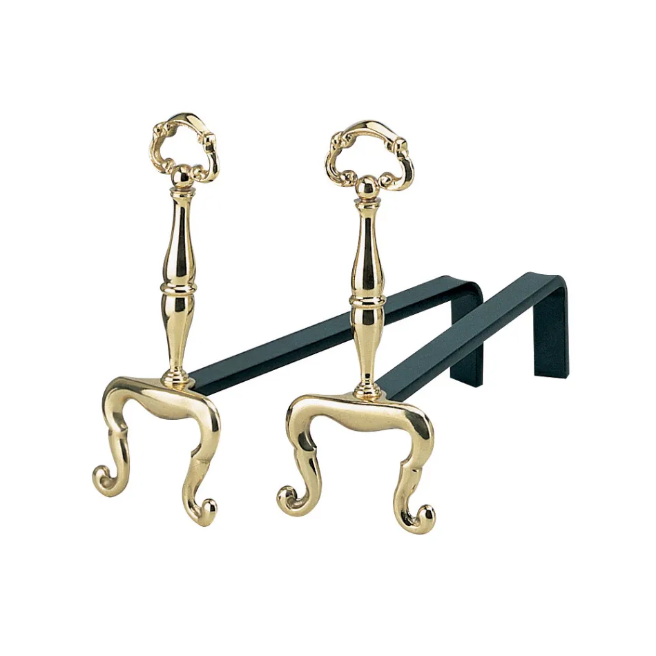 Krb Andirons Výška 32 cm v mosazi Made in Italy - Panda Viadurini