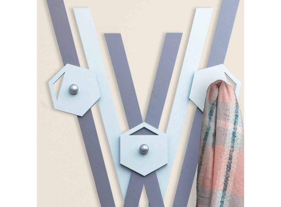 Nástěnný věšák Moderní design Barevné dřevo pro vchod - Picasso Viadurini