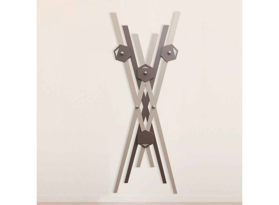 Nástěnný věšák Moderní design Barevné dřevo pro vchod - Picasso Viadurini