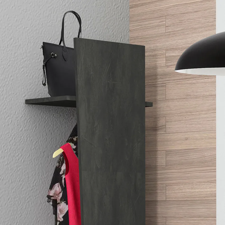 Designový vstupní věšák na kabáty z bílého dřeva, břidlice nebo betonu - Fjona Viadurini