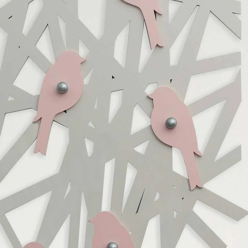 Nástěnná věšák z barevného dřeva s moderním designem - Alberuccell Viadurini