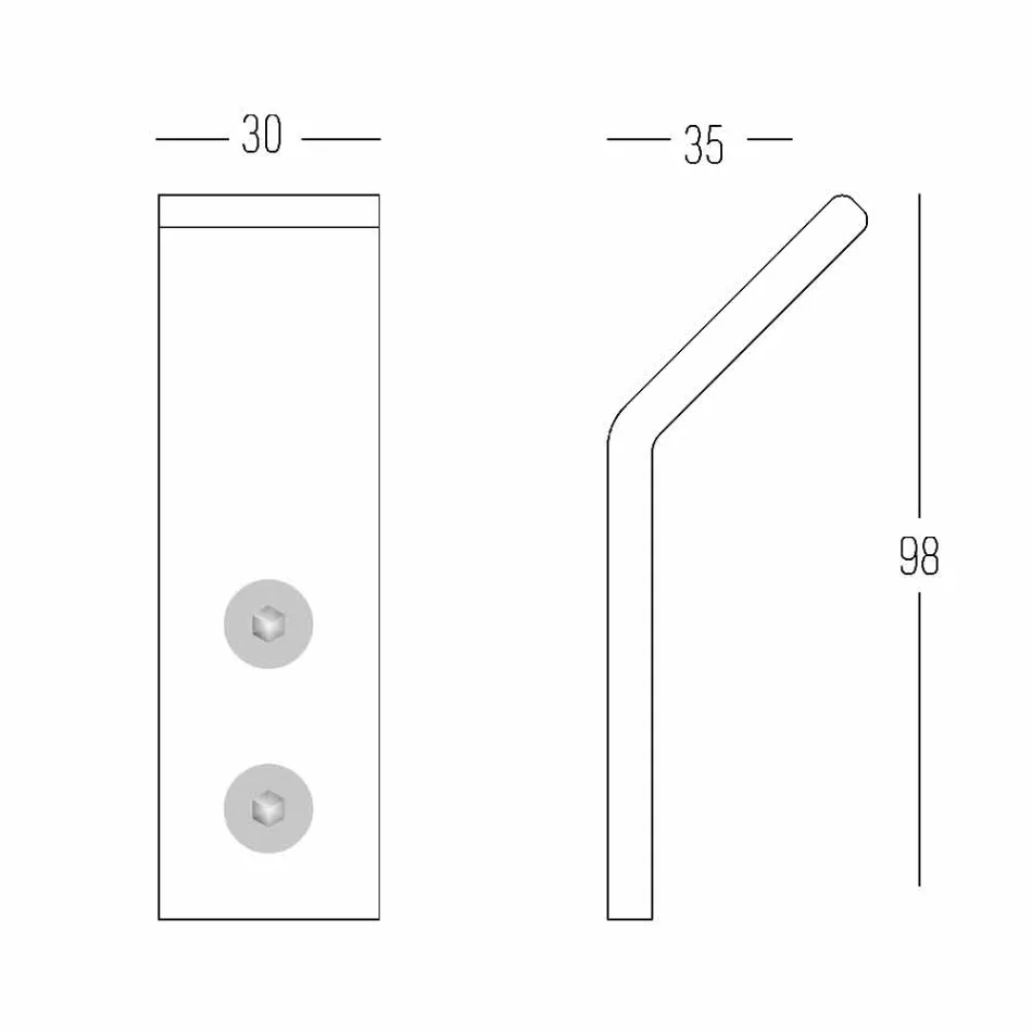 Věšák na kabáty bílý Corian se šrouby, 3dílný design - Appiccio Viadurini
