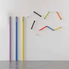 Věšák na zeď v lakovaném MDF s dvojitým hákem vyrobený v Itálii - Merkur Viadurini