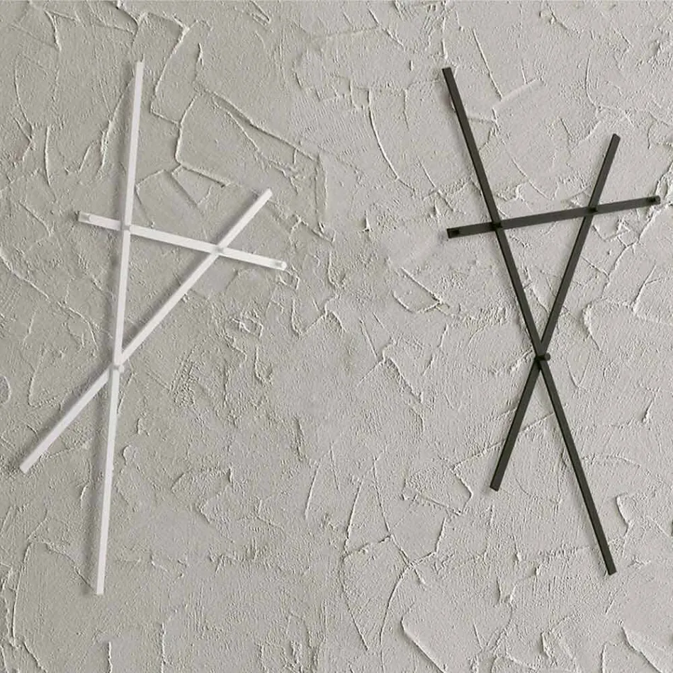 Věšák na zeď z lakovaného kovu s 5 kolíky vyrobenými v Itálii - Olmium Viadurini