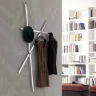 Věšák na zeď z lakovaného kovu s 5 kolíky vyrobenými v Itálii - Olmium Viadurini