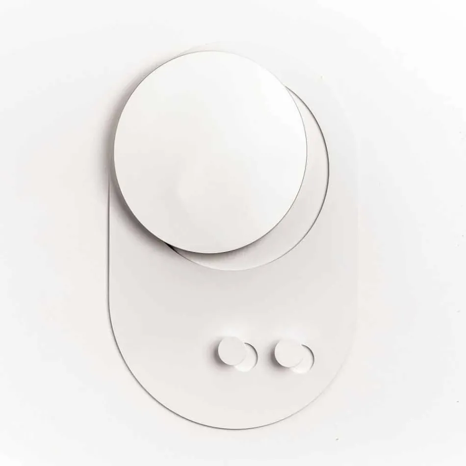 Moderní nástěnný věšák z oceli se zrcadlem vyrobený v Itálii - Pilippo Viadurini