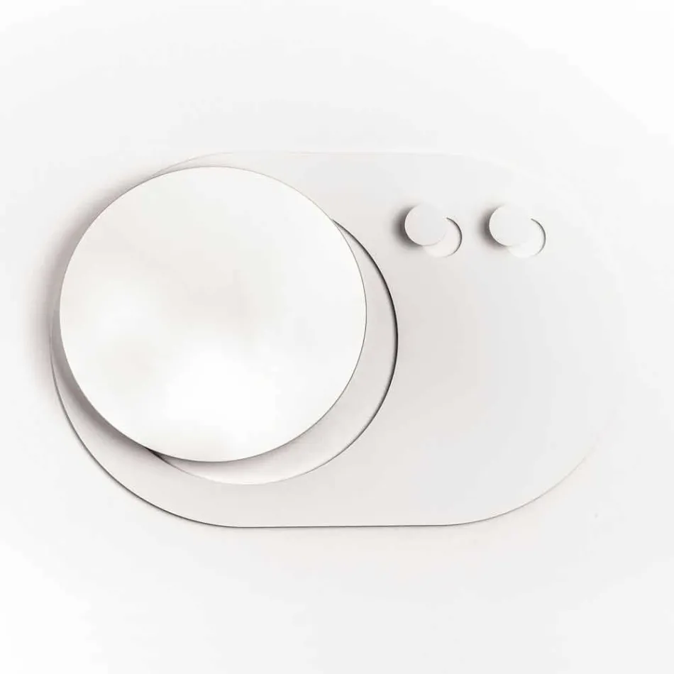 Moderní nástěnný věšák z oceli se zrcadlem vyrobený v Itálii - Pilippo Viadurini