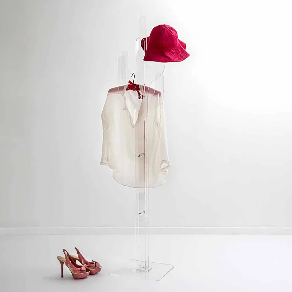 Věšák Cactus transparentní moderní design, vyrobeno v Itálii Viadurini