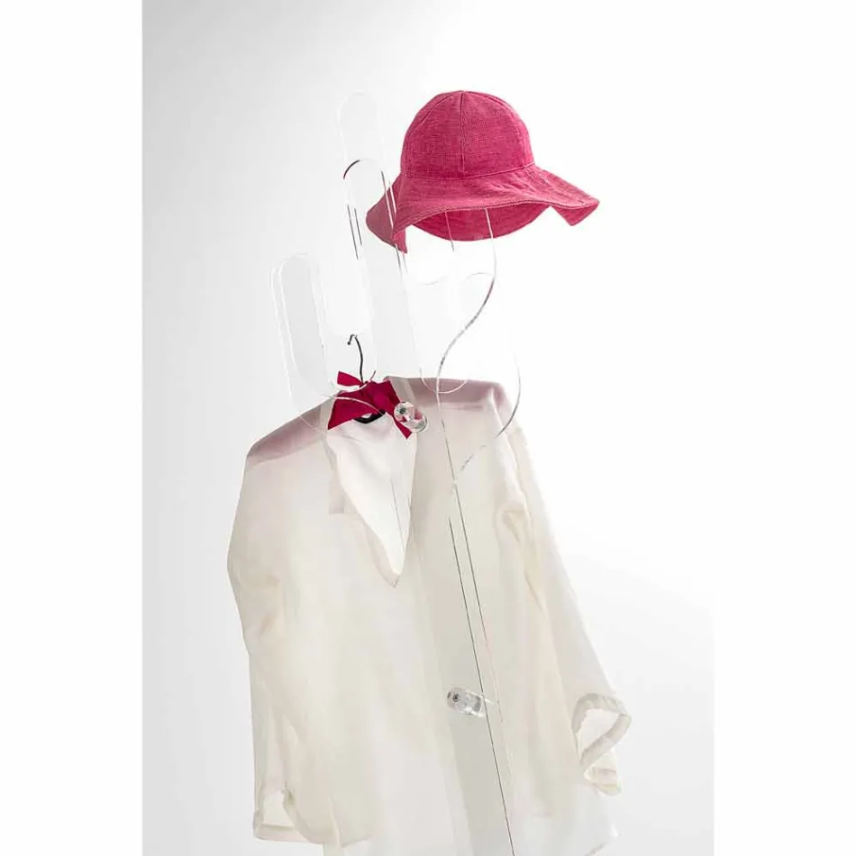 Věšák Cactus transparentní moderní design, vyrobeno v Itálii Viadurini