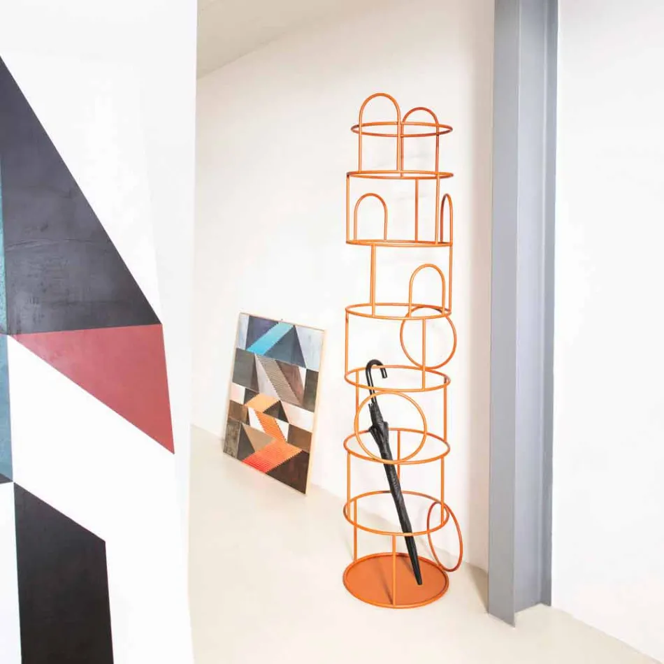 Designový kabátový stojan z barevné oceli vyrobené v Itálii - Vituzzo Viadurini