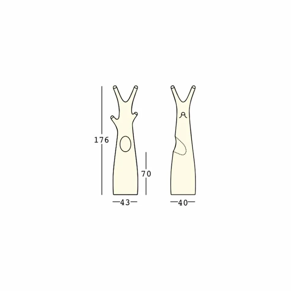 Světelný stojan na kabáty z polyethylenu s LED světlem vyrobený v Itálii - Oldia Viadurini