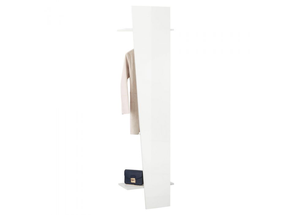 Šikmý designový stojan na kabáty z lesklého bílého dřeva nebo břidlice - Joris Viadurini