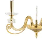 Nástěnná lampa se 2 světly z foukaného skla a klasického luxusního optického křišťálu - Cassea Viadurini