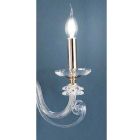 Nástěnná lampa se 2 světly z foukaného skla a klasického luxusního optického křišťálu - Cassea Viadurini