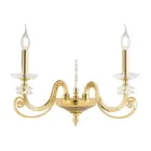 Nástěnná lampa se 2 světly z foukaného skla a klasického luxusního optického křišťálu - Cassea Viadurini