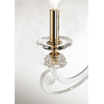 Nástěnná lampa se 3 světly z foukaného skla a klasického luxusního optického křišťálu - Cassea
