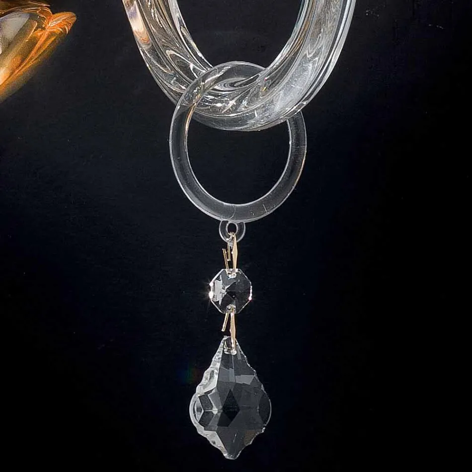 Nástěnné 2 designové klasické světla v krystalové a skleněné Fine Viadurini