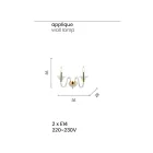 Nástěnná lampa se 2 světly v klasickém stylu italského řemeslného skla - uvědomte si Viadurini