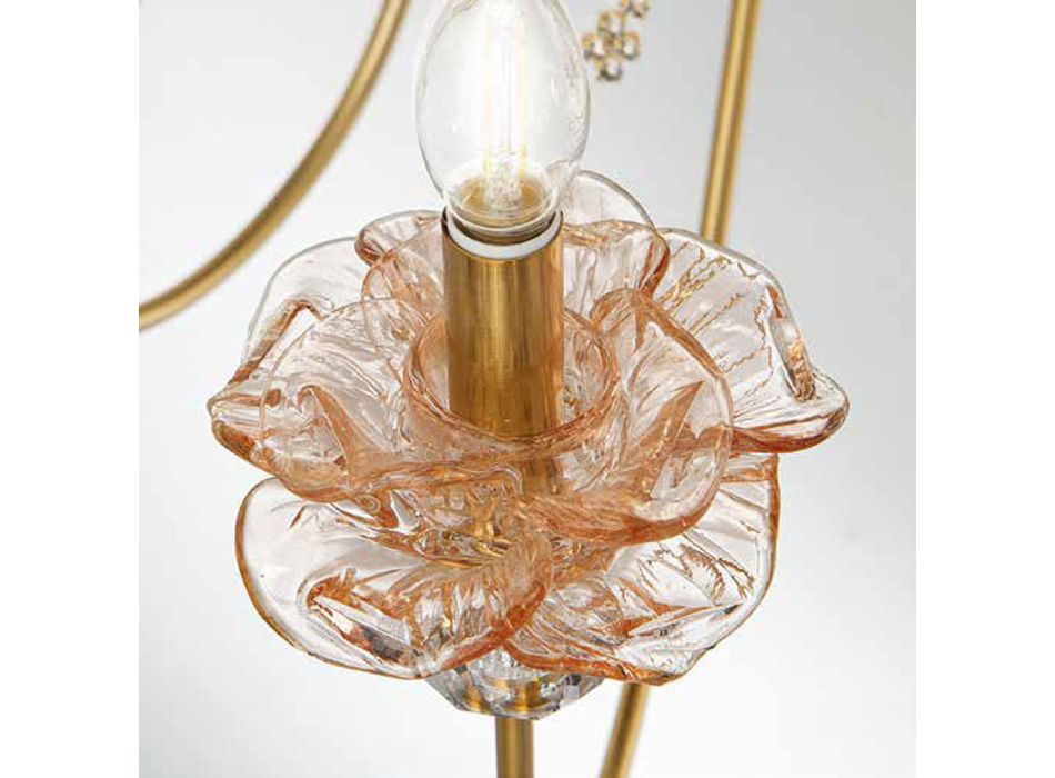 Klasické 6 lehké nástěnné svítidlo ze skla, křišťálu a luxusního kovu - Flandry Viadurini