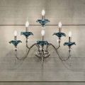 Klasické 6 lehké nástěnné svítidlo ze skla, křišťálu a luxusního kovu - Flandry