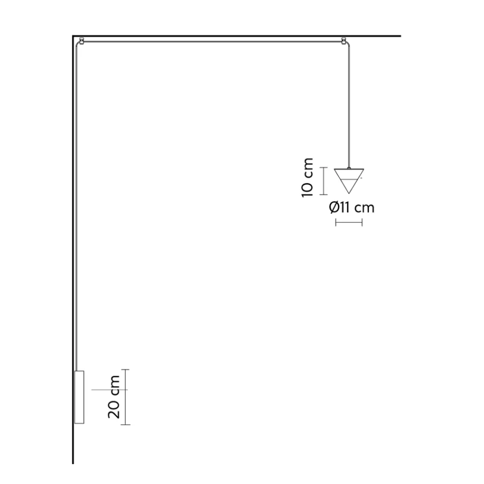Nástěnné svítidlo v černém hliníku a kuželu Skvělý minimalistický design - Mercado Viadurini