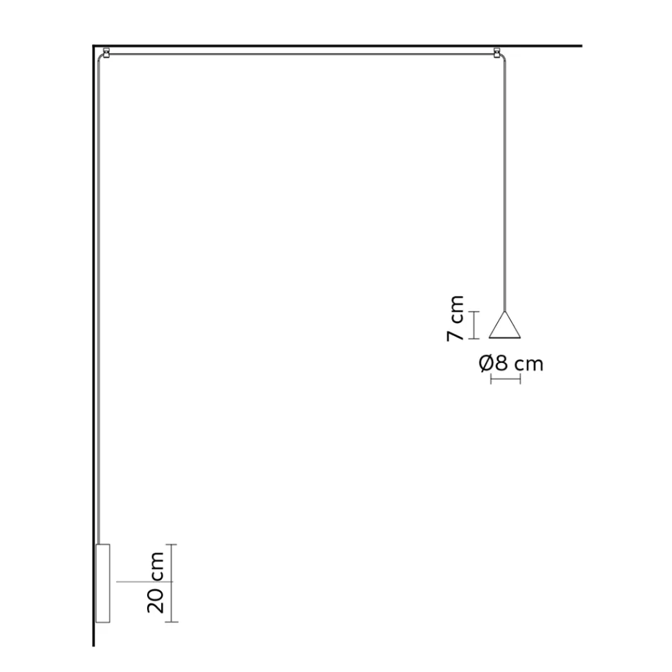 Nástěnná lampa v černém hliníku a kuželovém malém minimálním designu - Mercado Viadurini