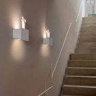 Nástěnná nástěnná svítidla se 3 LED světly v matně bílé keramice s Umarell - Ometto Viadurini
