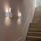 Nástěnná nástěnná svítidla se 3 LED světly v matně bílé keramice s Umarell - Ometto Viadurini