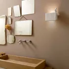 Nástěnná nástěnná svítidla se 3 LED světly v matně bílé keramice s Umarell - Ometto Viadurini