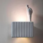 Nástěnná nástěnná svítidla se 3 LED světly v matně bílé keramice s Umarell - Ometto Viadurini