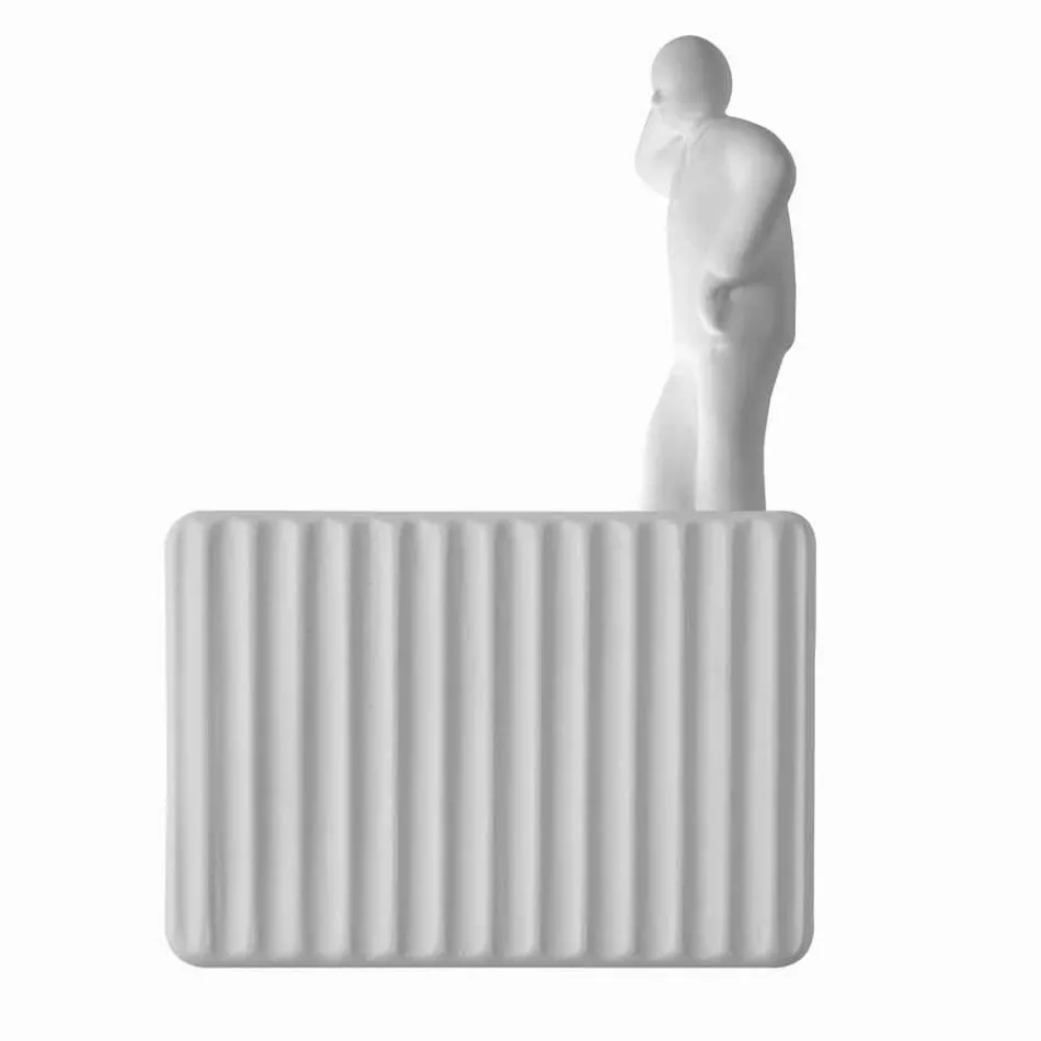 Nástěnná nástěnná svítidla se 3 LED světly v matně bílé keramice s Umarell - Ometto Viadurini