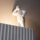 Nástěnná nástěnná svítidla se 3 LED světly v matně bílé keramice s Umarell - Ometto Viadurini