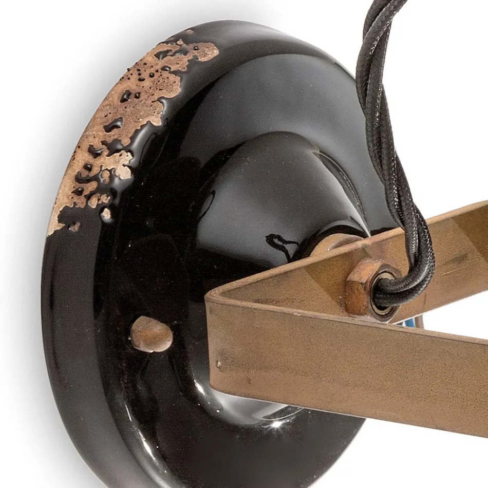 Nástěnné bodové svítidlo z keramiky, skla a kovu s různými povrchovými úpravami Joy Ferroluce Viadurini