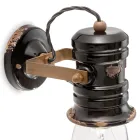 Nástěnné bodové svítidlo z keramiky, skla a kovu s různými povrchovými úpravami Joy Ferroluce Viadurini