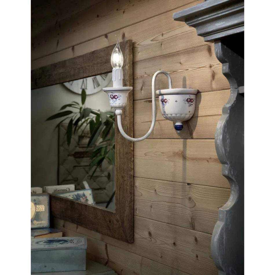 Nástěnné svítidlo Artisan z keramiky a ručně malované mosazi - Sanremo Viadurini