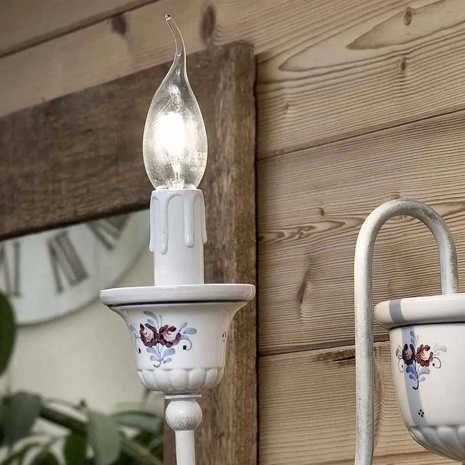 Nástěnné svítidlo Artisan z keramiky a ručně malované mosazi - Sanremo Viadurini