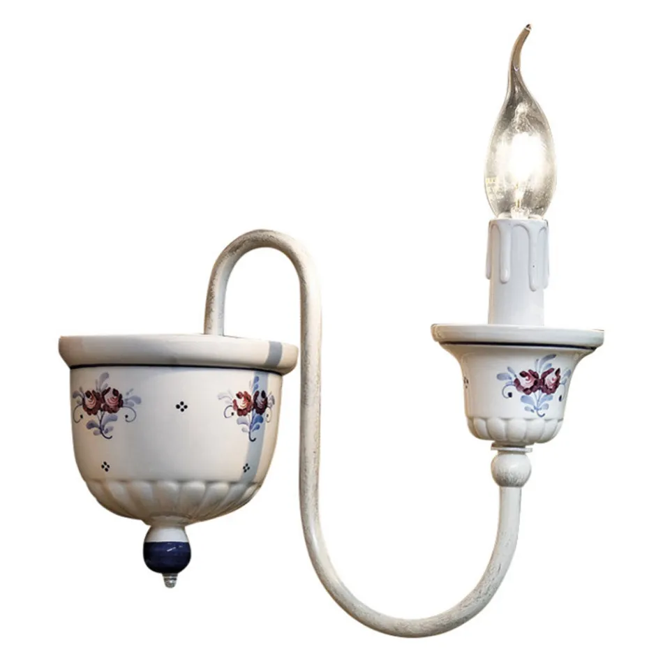 Nástěnné svítidlo Artisan z keramiky a ručně malované mosazi - Sanremo Viadurini