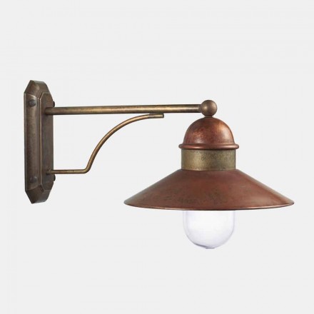 Vintage venkovní nástěnná lampa z mosazi, mědi a skla - Borgo od Il Fanale Viadurini