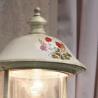 Hliníkové zahradní nástěnné svítidlo s ručně malovanými květinami - Bari Viadurini
