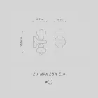 Keramické nástěnné svítidlo se 2 světly Made in Italy - Berimbau Viadurini