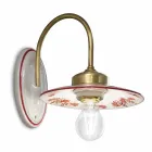 Vintage designové nástěnné svítidlo ze železa a ručně malované keramiky - Asti Viadurini